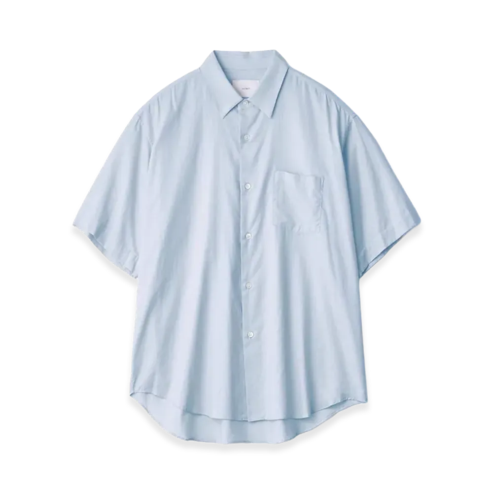 ssstein Cotton Silk Oversized Short Sleeve Shirt "Sax"