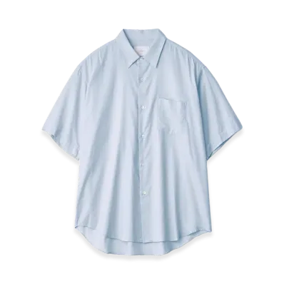 ssstein Cotton Silk Oversized Short Sleeve Shirt "Sax"