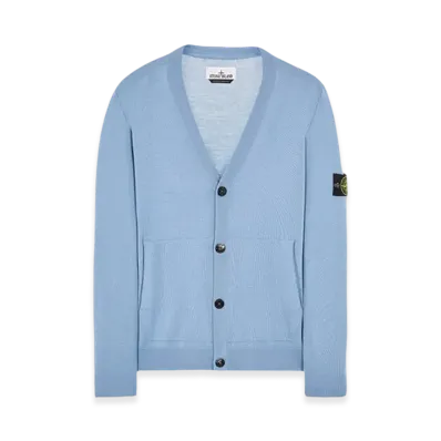Stone Island 511C4 Light Wool Knit Cardigan - 22FW "Powder Blue"