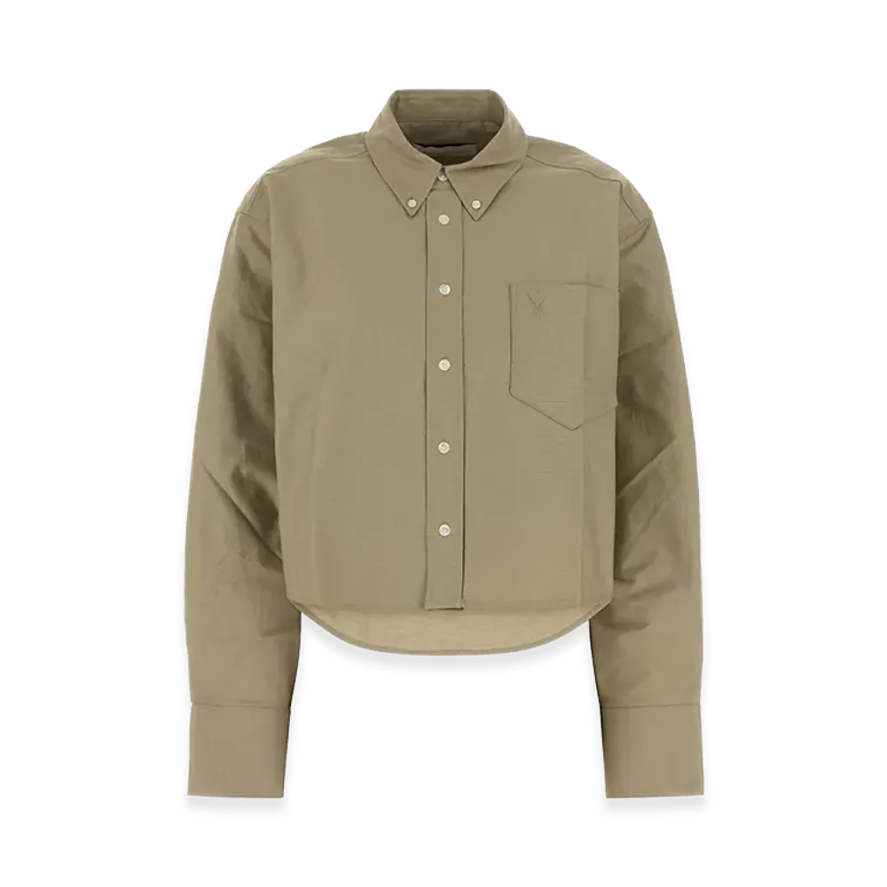 AMI PARIS Women's Oxford Oversize Shirt "Dove Gray"