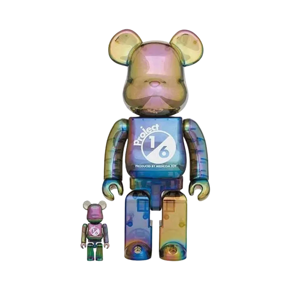 Bearbrick project 1/6 BLACK CLEAR CHROME 100% & 400%