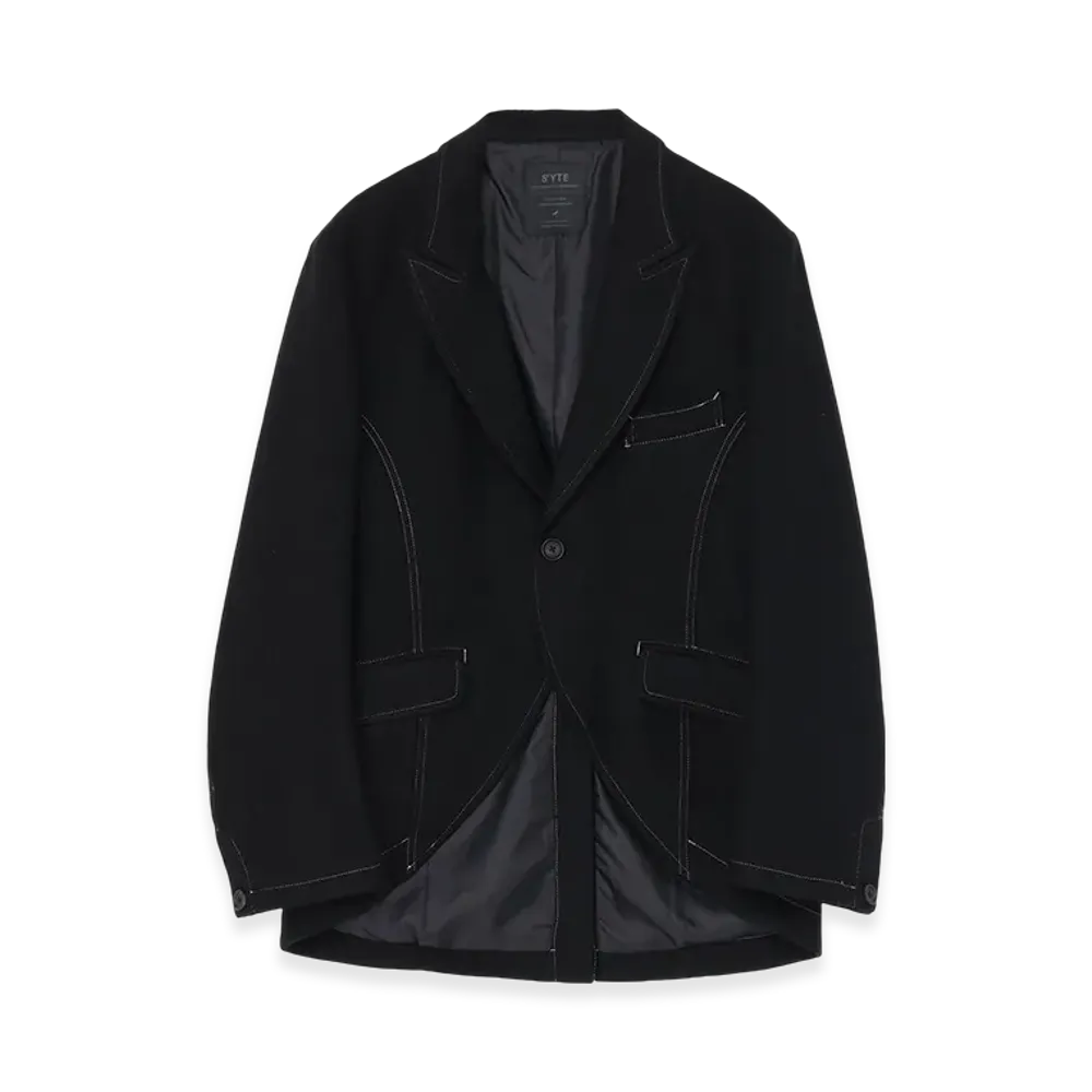 S'YTE Flannel Peaked Jacket "Black"