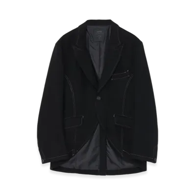 S'YTE Flannel Peaked Jacket "Black"
