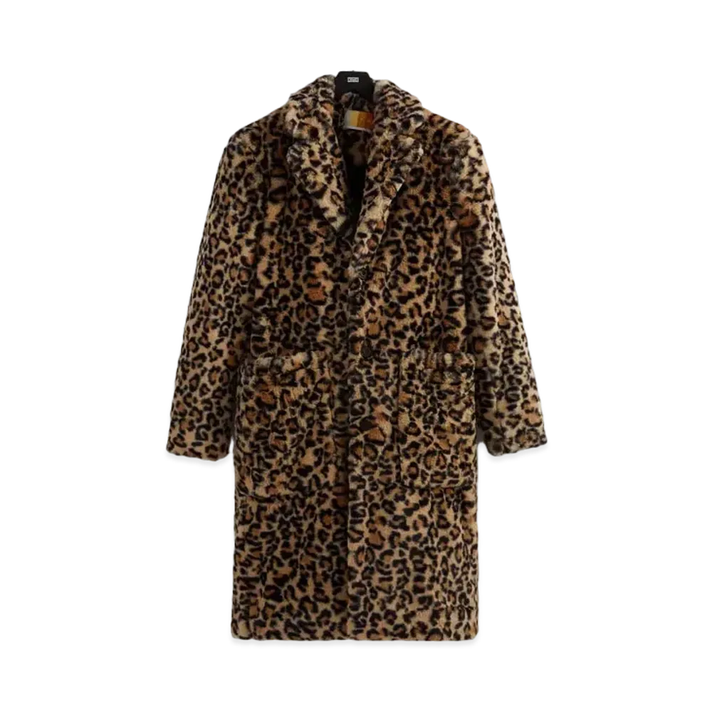 Kith Faux Leopard Patten Overcoat "Birch"
