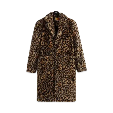 Kith Faux Leopard Patten Overcoat "Birch"
