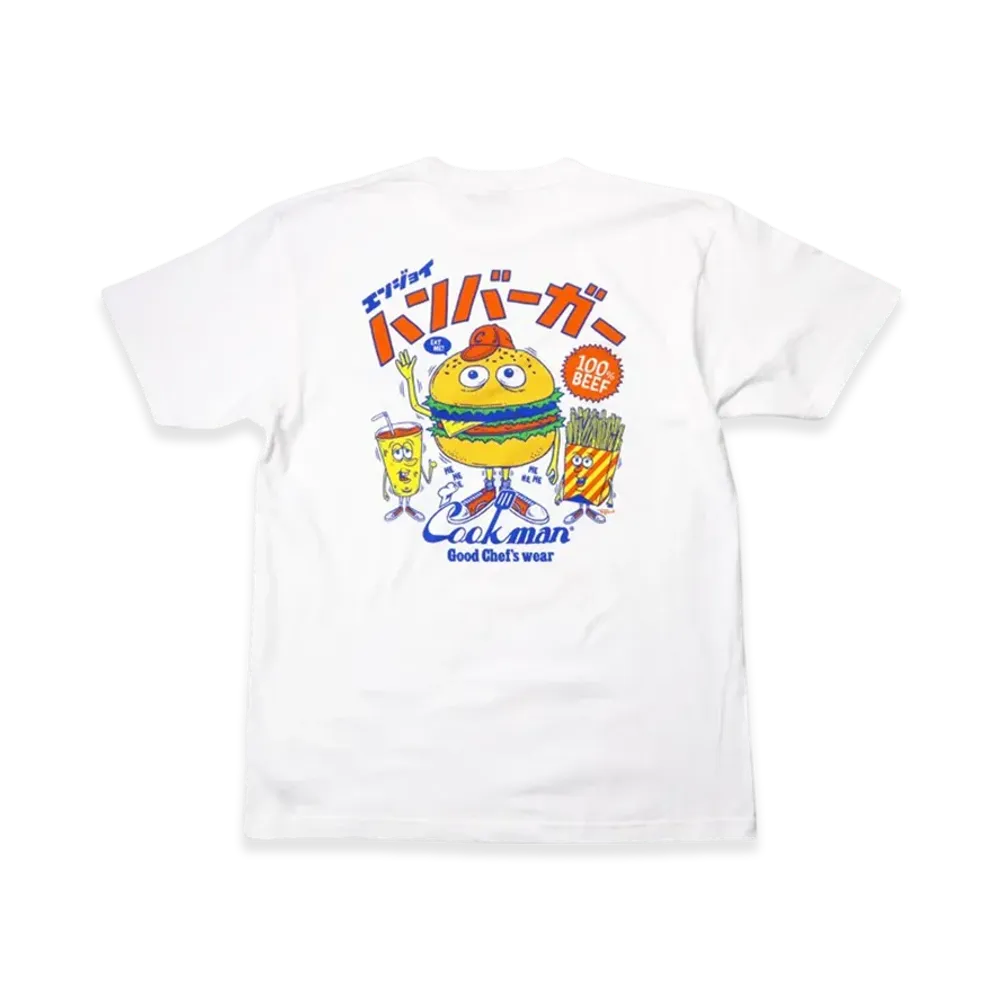 COOKMAN Short Sleeve T-Shirt TM Paint Enjoy Burger "White"