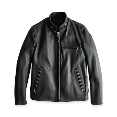 Schott 641 Stand Collar Single Riders Jacket "Black"