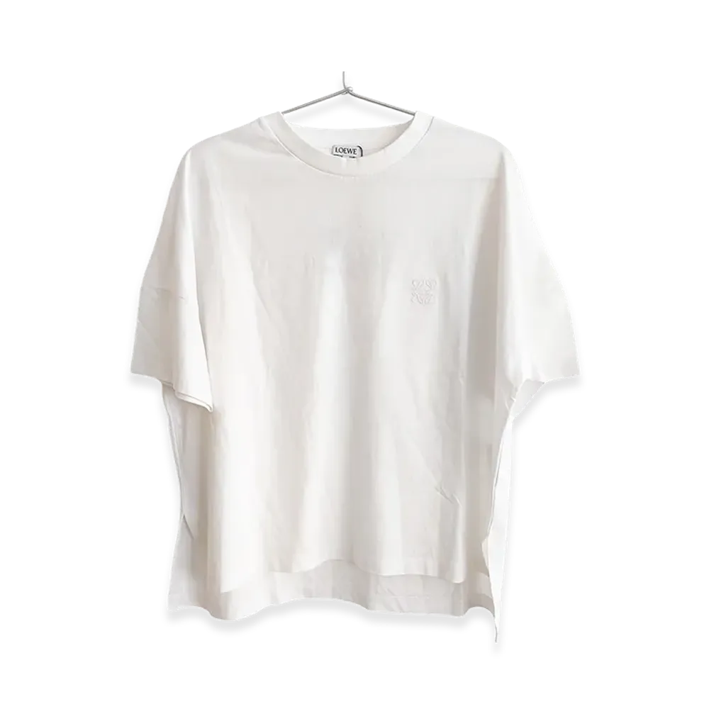 LOEWE Women's Anagram Embroidered Boxy Fit T-Shirt "White"