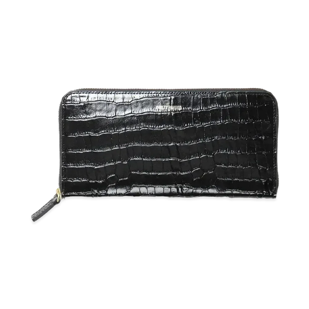 WACKO MARIA Speak Easy / Emboss Leather Round Zip Long Wallet "Crocodile"