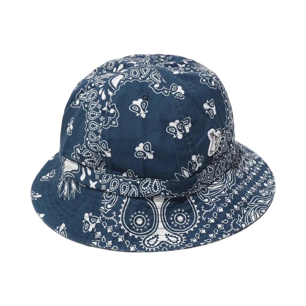 FR2 Paisley Bucket Hat "Navy"
