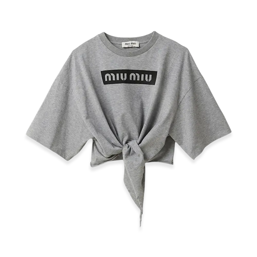 MIU MIU Women's Cotton T-Shirt "Grey"