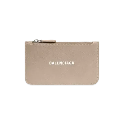 BALENCIAGA Cash Large Long Coin And Card Holder in Mink "Beige"