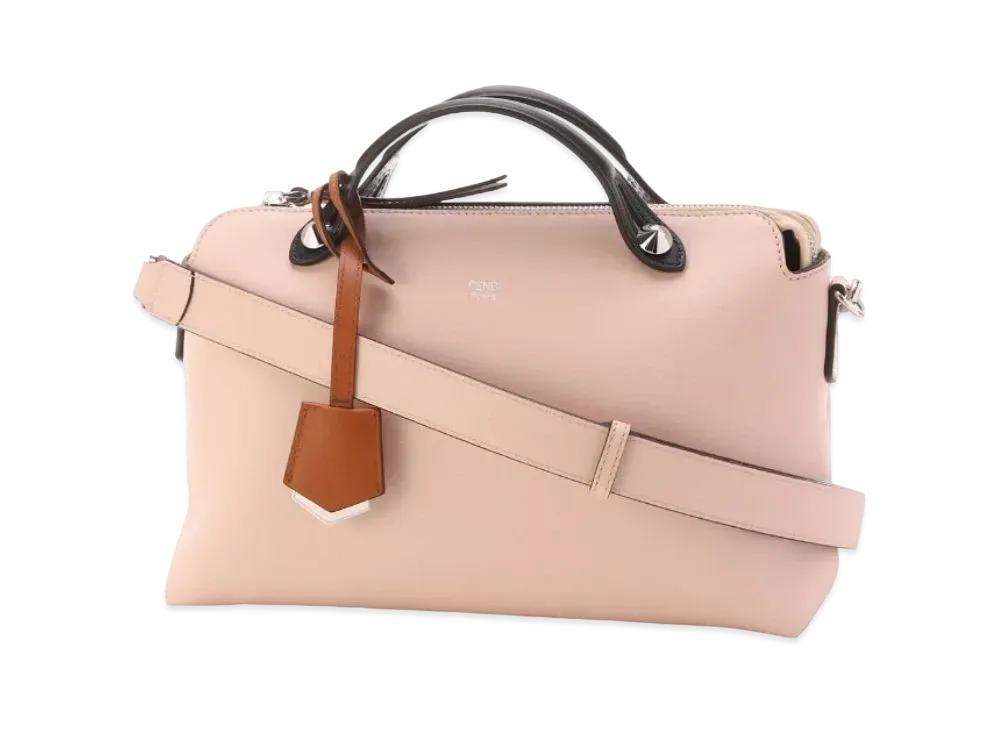 FENDI By The Way Midyam Leather Boston Bag "Light Pink"