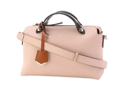 FENDI By The Way Midyam Leather Boston Bag "Light Pink"