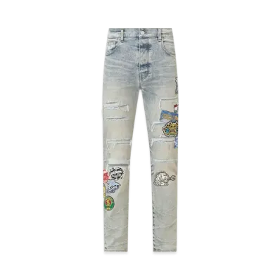 AMIRI Station Patch Repair Slim Jean "Perfect Antique Indigo"