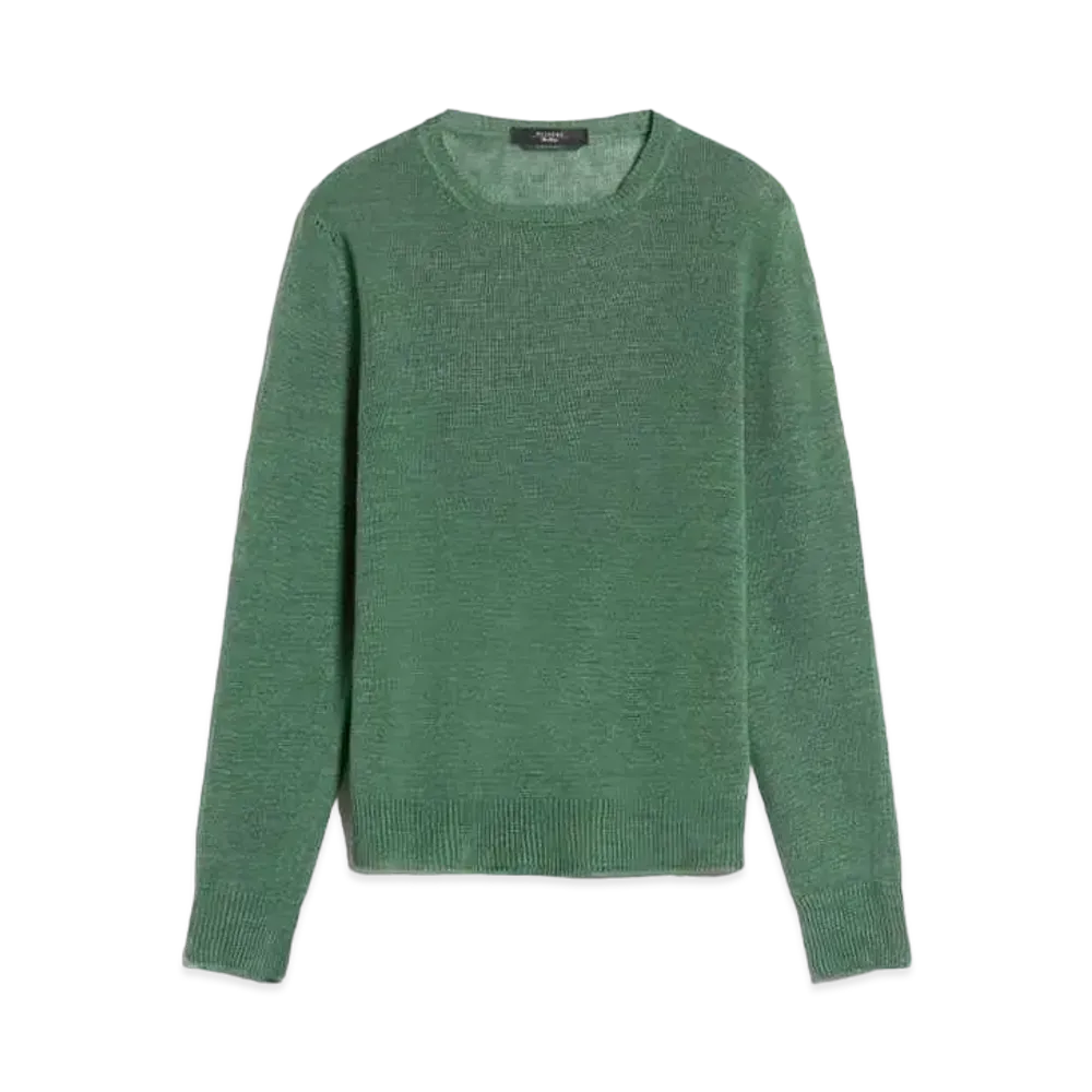 Max Mara Atseko Pure Linen Yarn Sweater "Green"