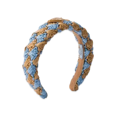 PRADA Crochet Headband "Light Blue/Camel"