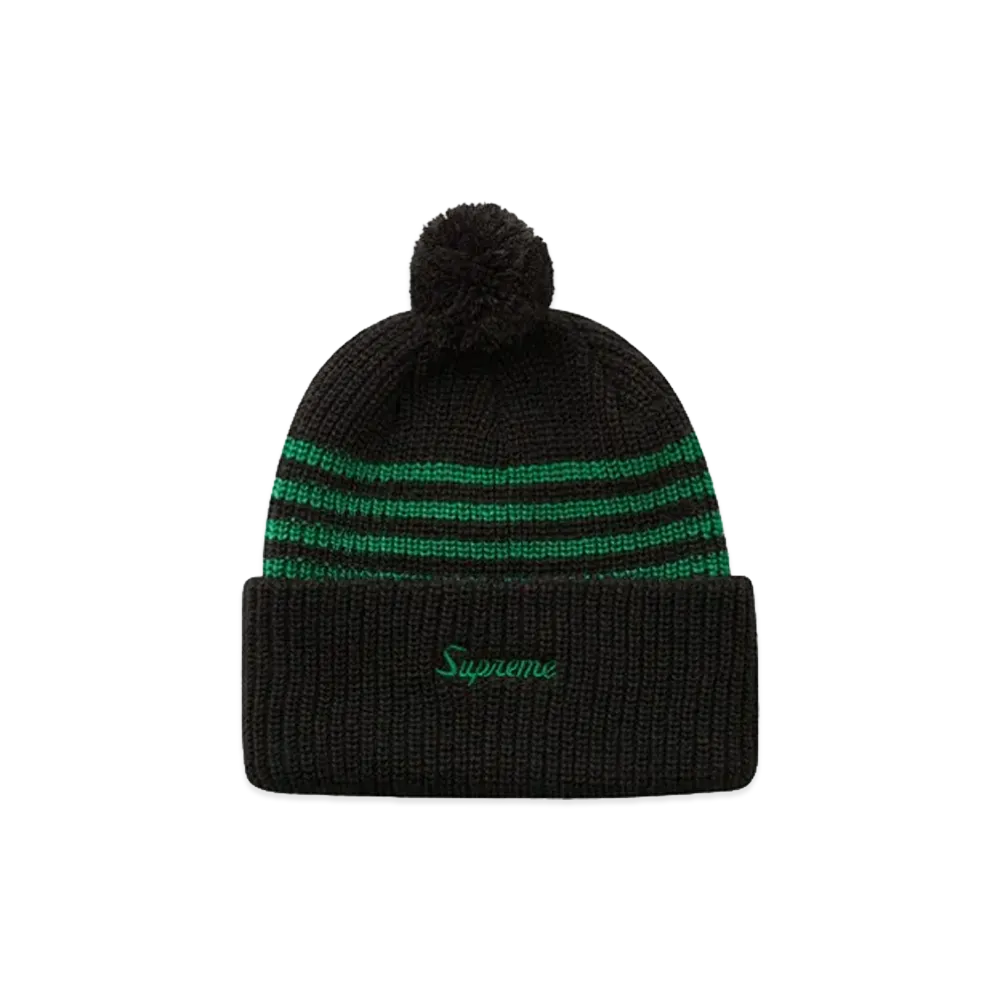 Supreme Striped Loose Gauge Beanie "Black"