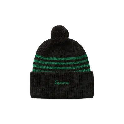 Supreme Striped Loose Gauge Beanie "Black"