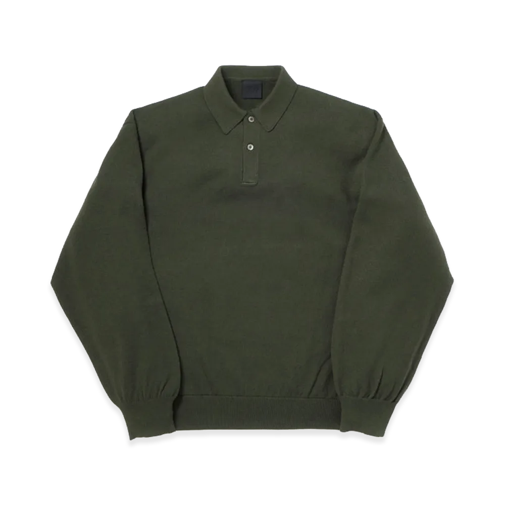DAIWA PIER39 Women's Tech Knit Polo L/S Brewed Protein "Dark Olive"