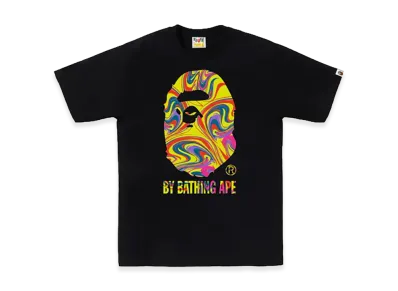A BATHING APE Marbling By Bathing Ape Tee "Black"