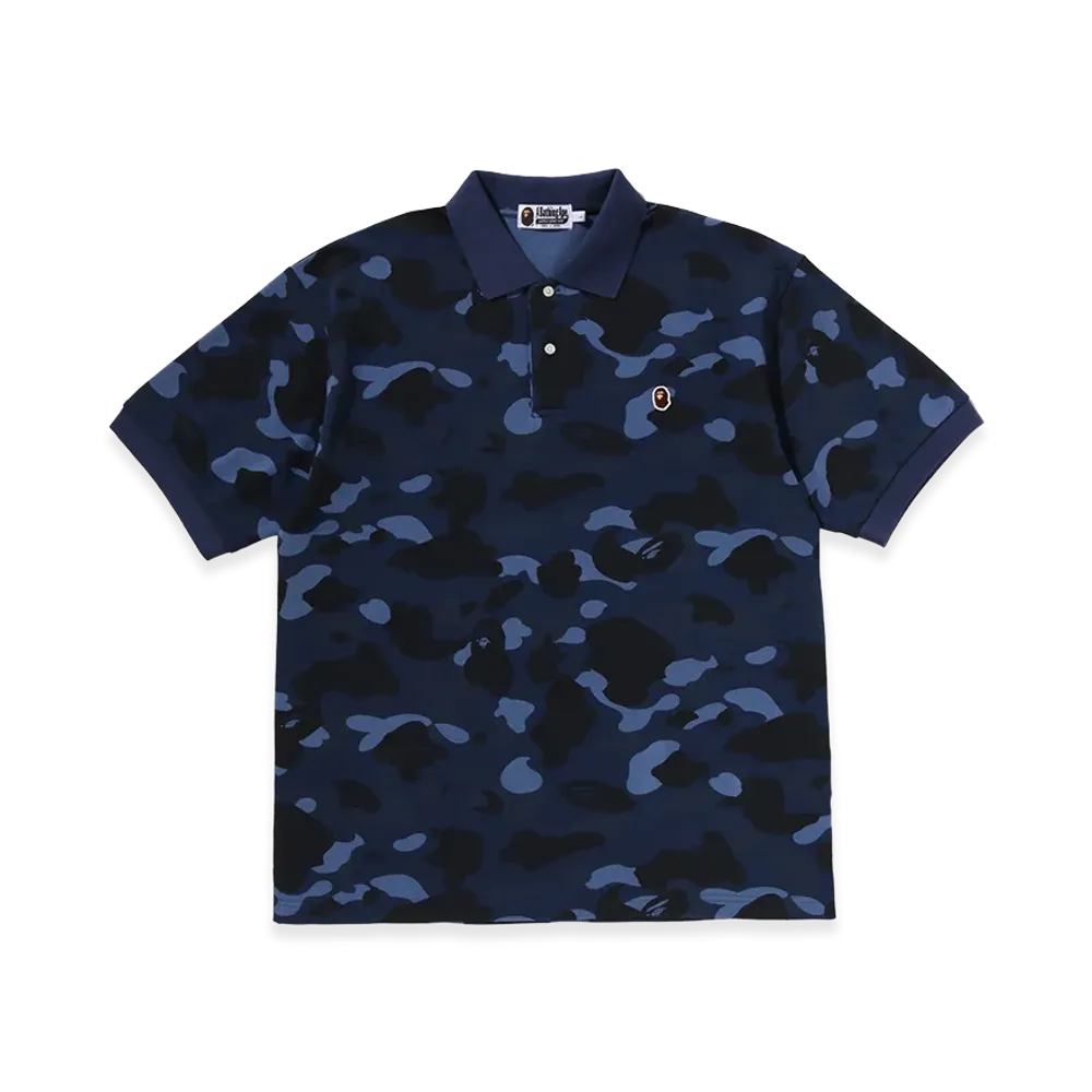 A BATHING APE One Point Relaxed Fit Polo "Navy"