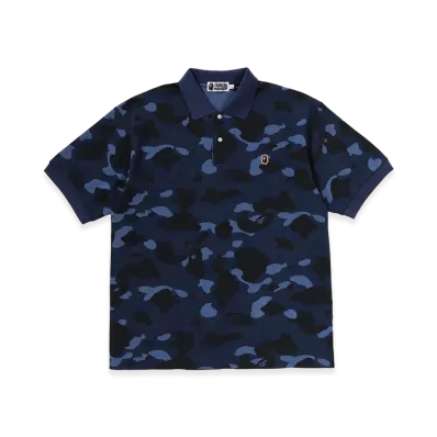 A BATHING APE One Point Relaxed Fit Polo "Navy"