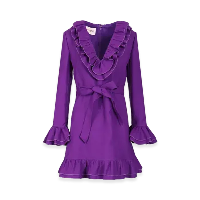 Valentino Women's Crepe Couture Mini Dress "Violet"