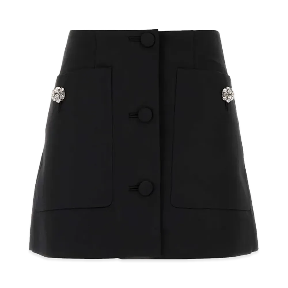 PRADA Women's Wool Mini Skirt "Black"