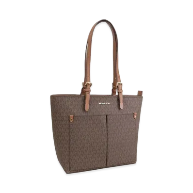 MICHAEL KORS Women's Jet Set Travel MD Dbl Pocket Tote "Brown"