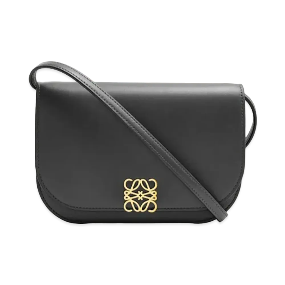 LOEWE Goya Accordion Clutch In Silk Calfskin "Black"