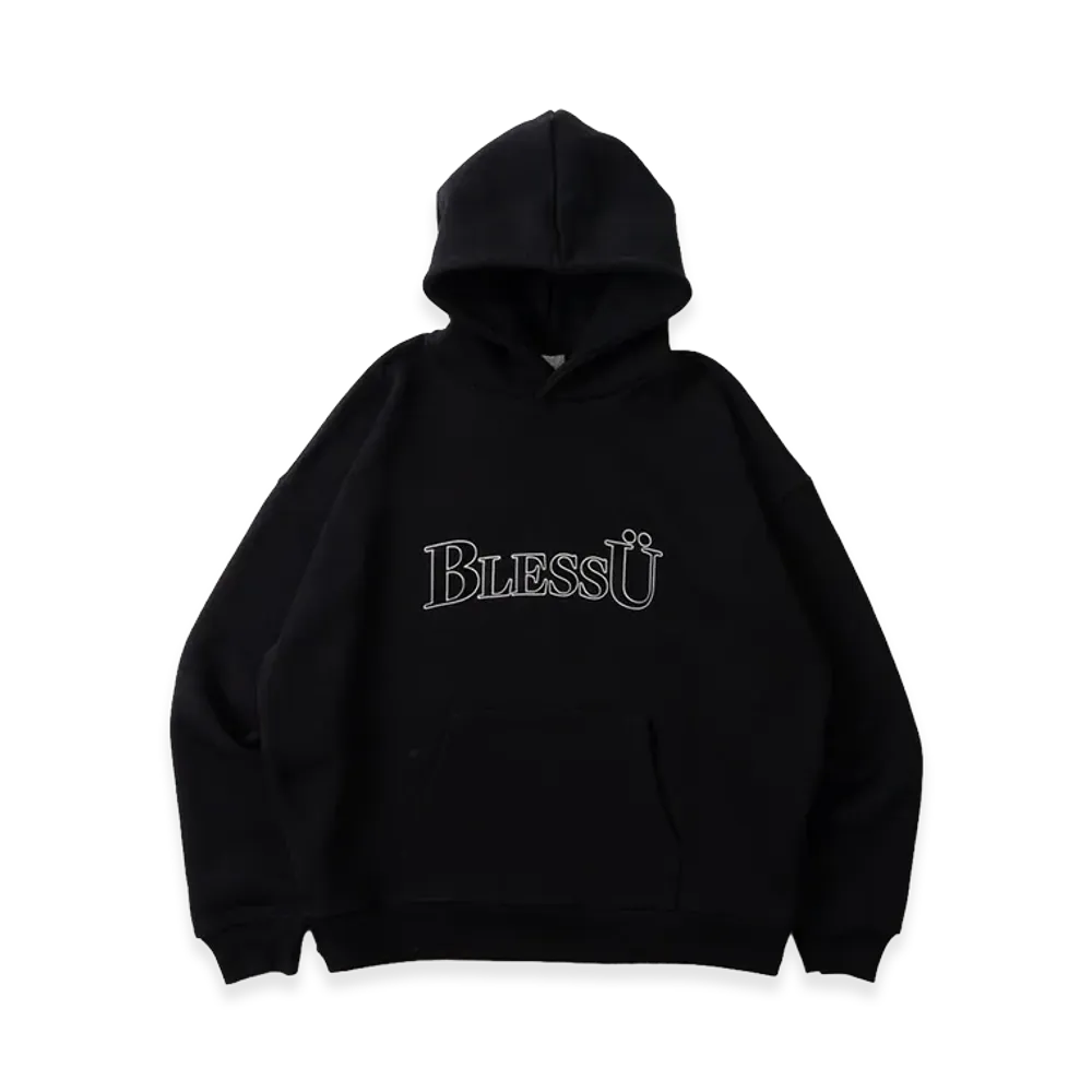 BLESS U Basic Logo Hoodie "Black"