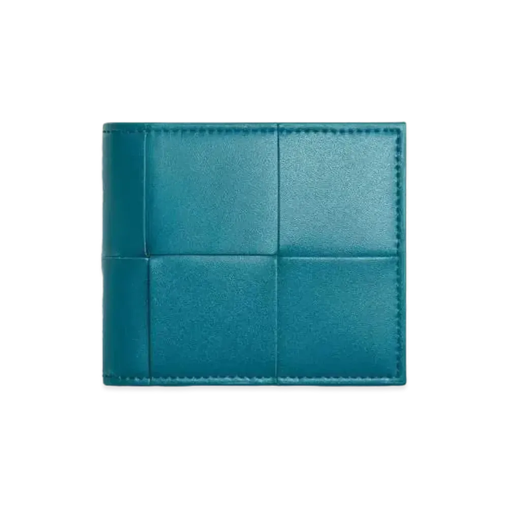 Bottega Veneta Casette Maxi Intrecciato Calfskin Bi-fold Wallet With Coin Purse "Mallard"