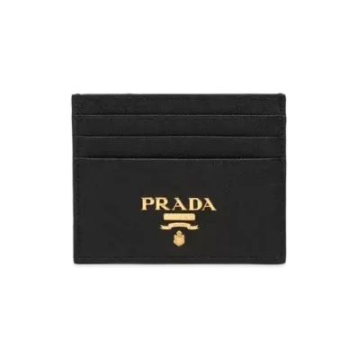 PRADA Saffiano Leather Card Holder "Black"
