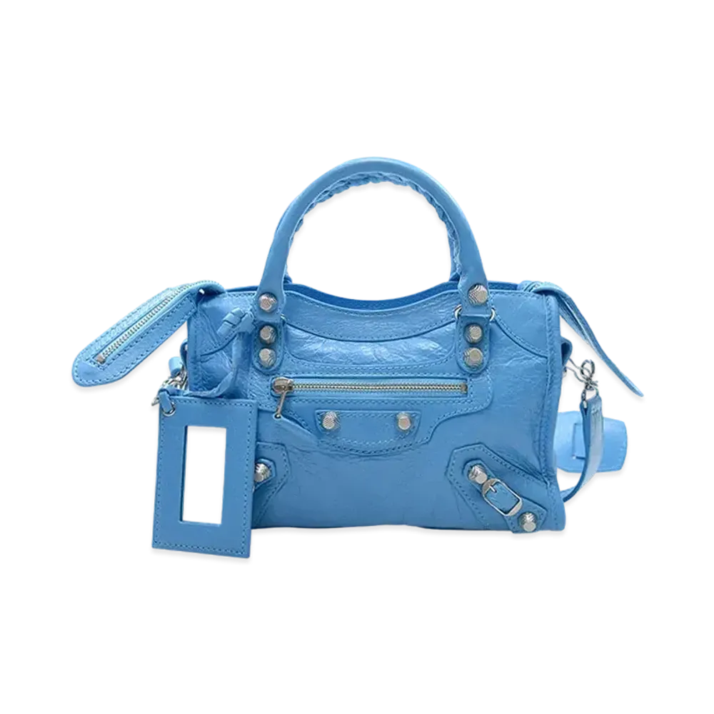 BALENCIAGA Handbag Lambskin "Light Blue"
