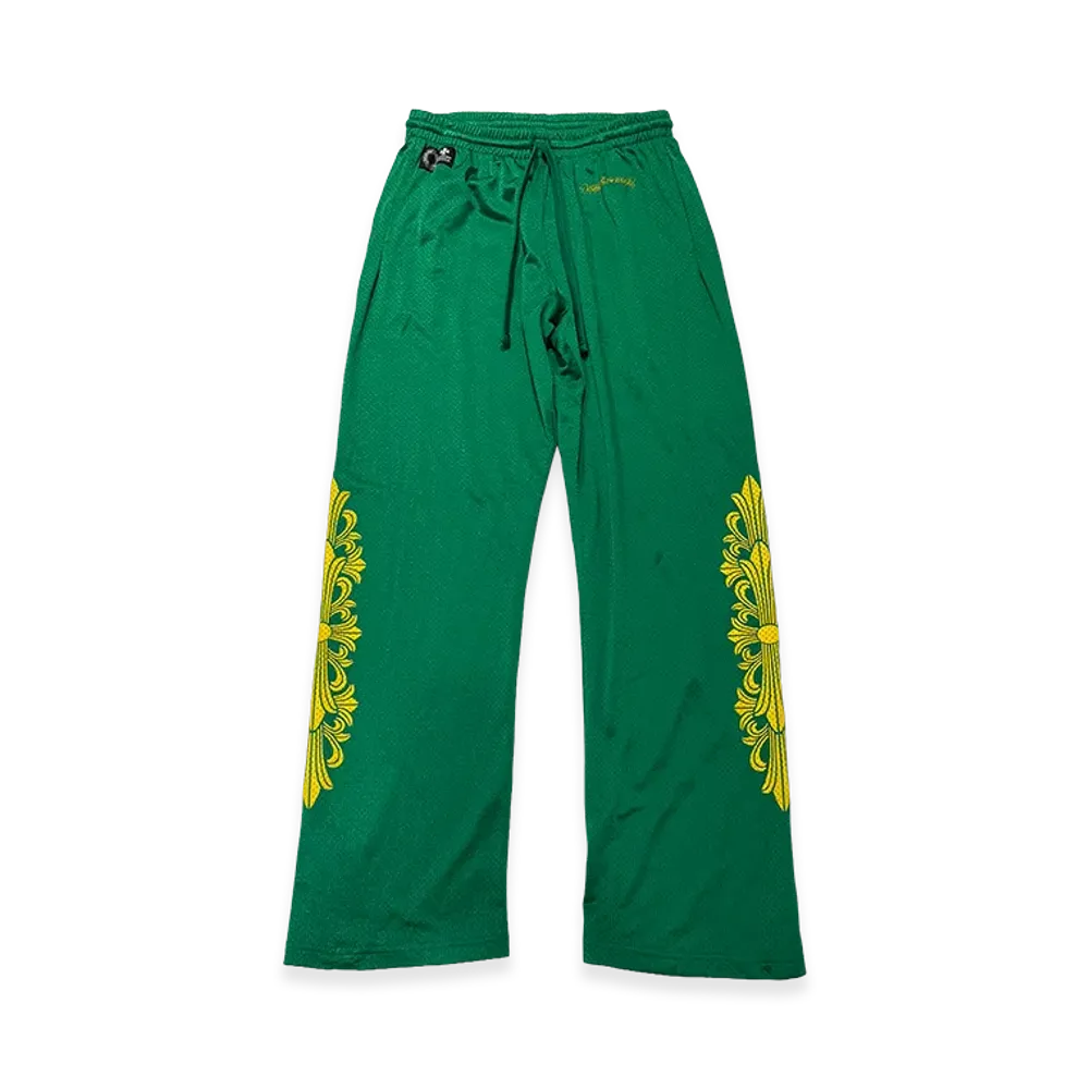 Chrome Hearts Varsity Mesh Long Pants "Green/Neon Yellow"