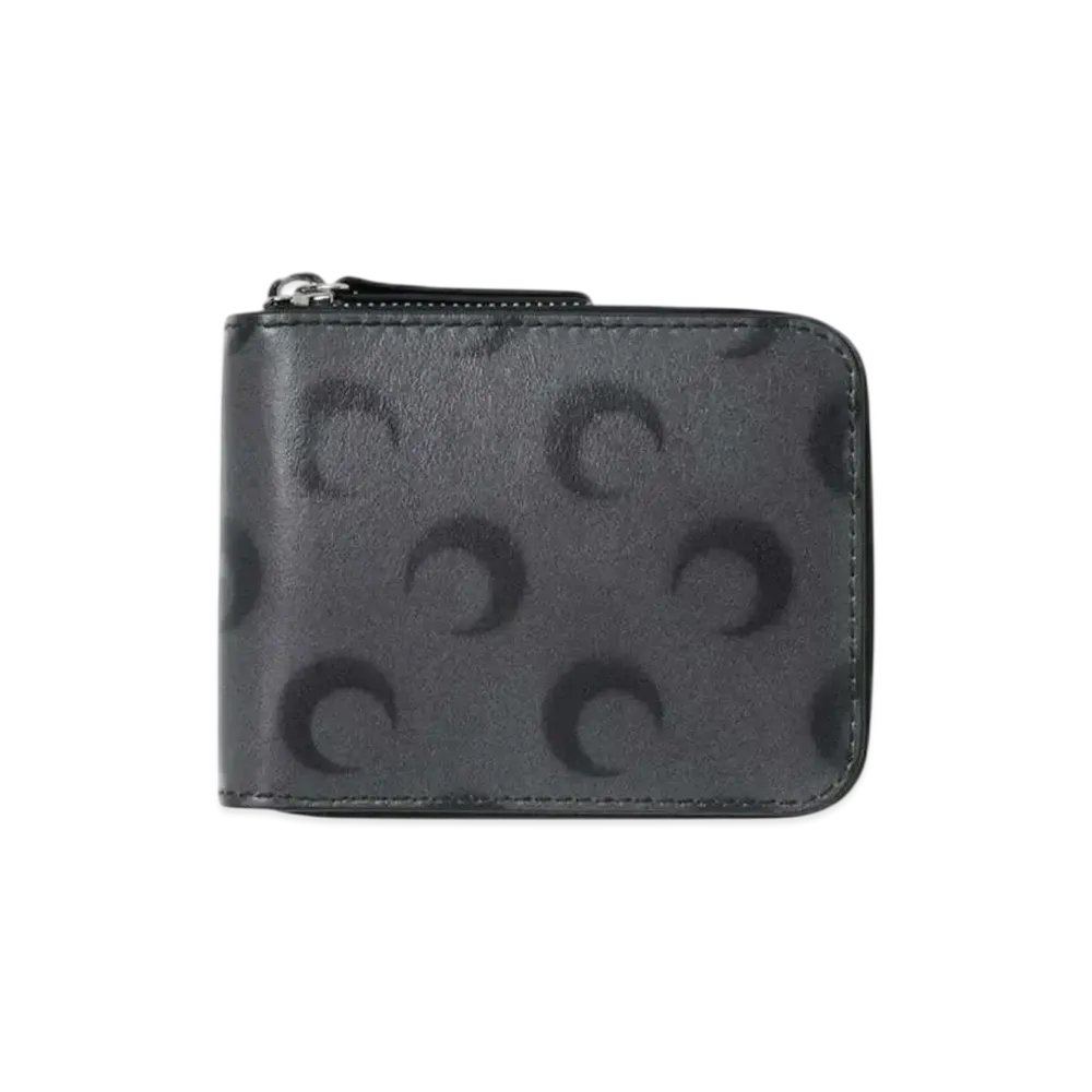 Marine serre AOM SCREENPRINT LEATHER WALLET "ANTHRACITE"