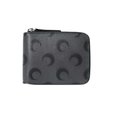 Marine serre AOM SCREENPRINT LEATHER WALLET "ANTHRACITE"