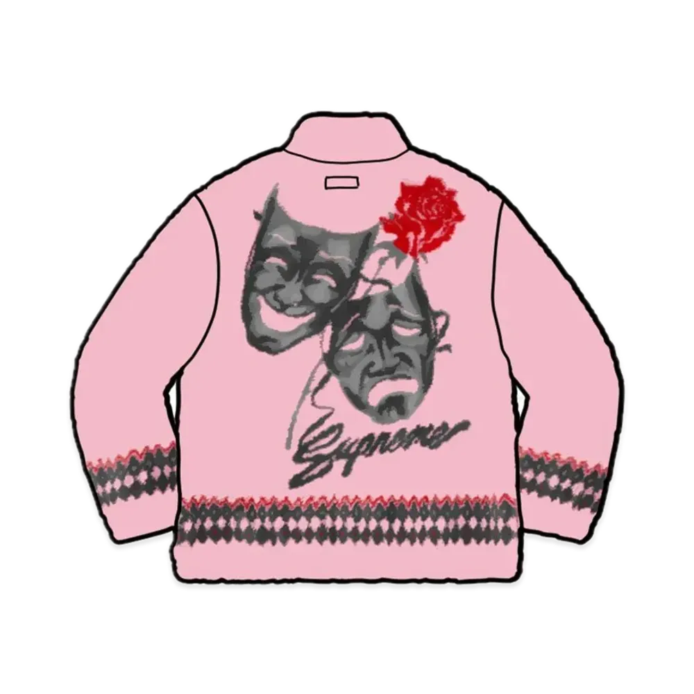 Supreme Drama Mask Fleece Jacket "Pink"