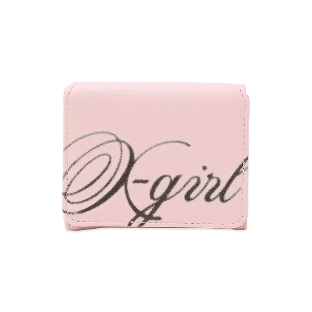 X-Girl Women's Spray Script Logo Mini Wallet "Pink"
