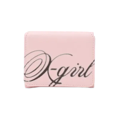 X-Girl Women's Spray Script Logo Mini Wallet "Pink"