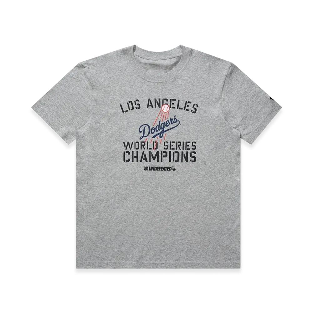 UNDEFEATED x New Era x Los Angeles Dodgers Stencil S/S Tee "Heather Grey"