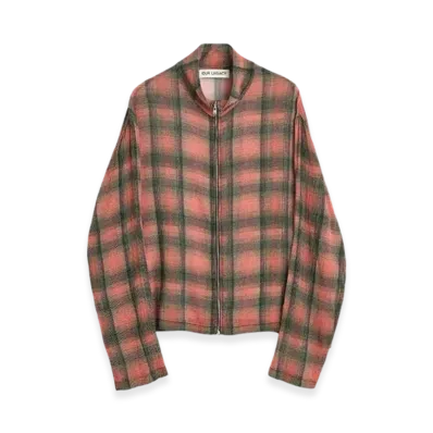 OUR LEGACY Shrunken Full zip Polo Jacket "Big Lumbercheck Print"