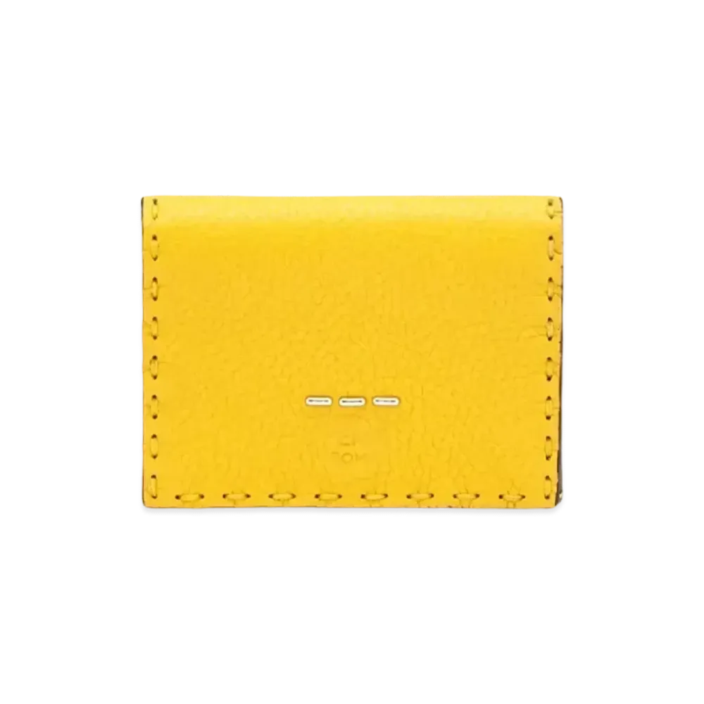 FENDI Micro Three Folded Wallet Leather "Yellow"