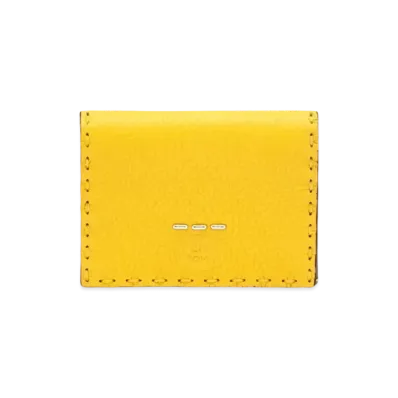 FENDI Micro Three Folded Wallet Leather "Yellow"