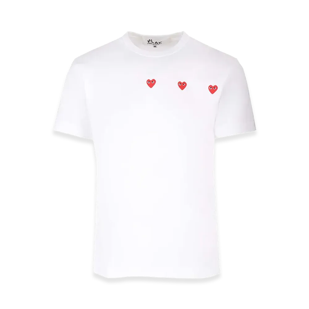 PLAY COMME des GARCONS T-Shirt With Red Hearts "White"