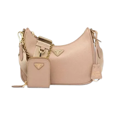 PRADA Re Edition 2005 Saffiano Leather Shoulder Bag "Cameo Beige"