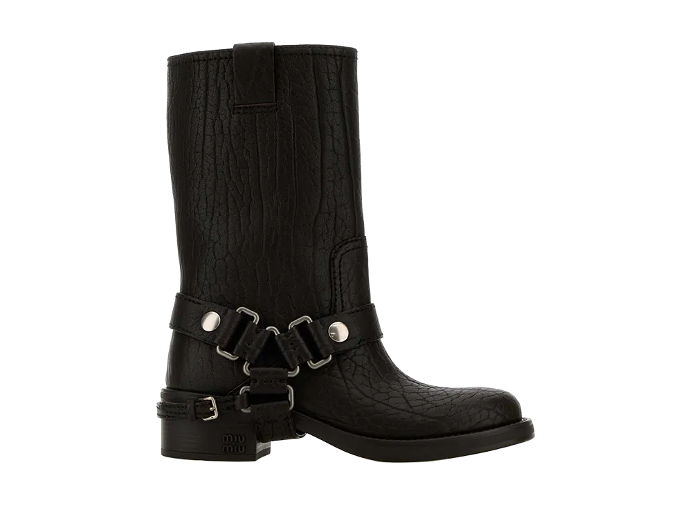 MIU MIU Women's Leather Boots "Black"