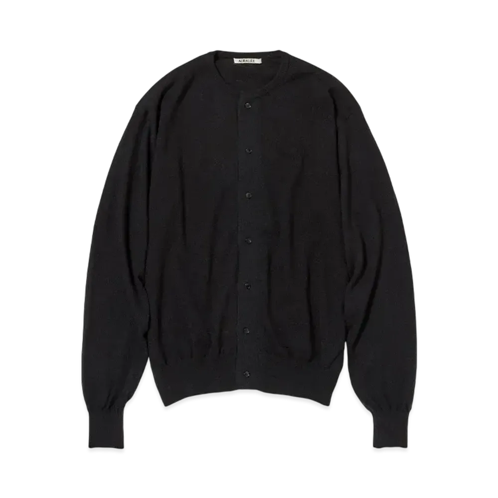 AURALEE Hard Twist Cashmere Knit Cardigan "Black"
