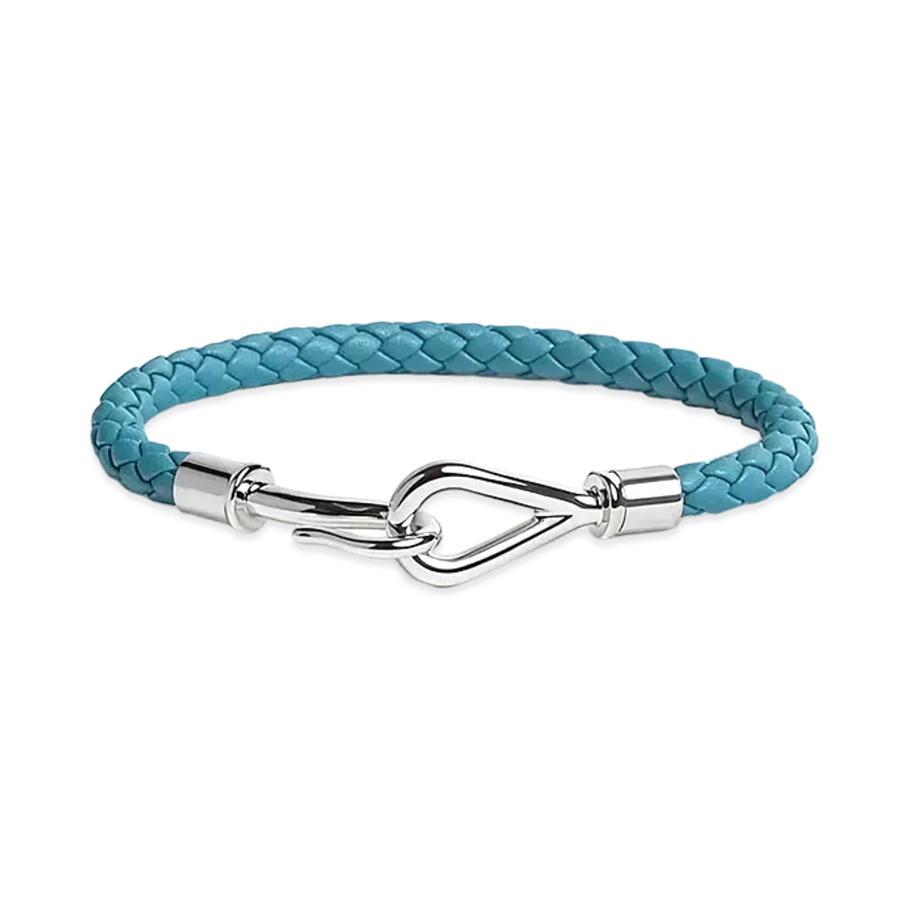 Hermes Jumbo H Bracelet "Bleu Jean/Palladium"